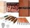 Deluxe Wood Carving Kit with Leather Case,Wood Carving Tools Set with Wood Carving Knife,Detail Knives,Basswood Blocks,Gloves,Strop Block,Polishing Compound for Whittling Kit Hobbies for Adults